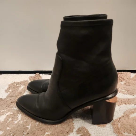 Alexander Wang Anna Stretch Bootie Boots Black Size 37 - Picture 5 of 14